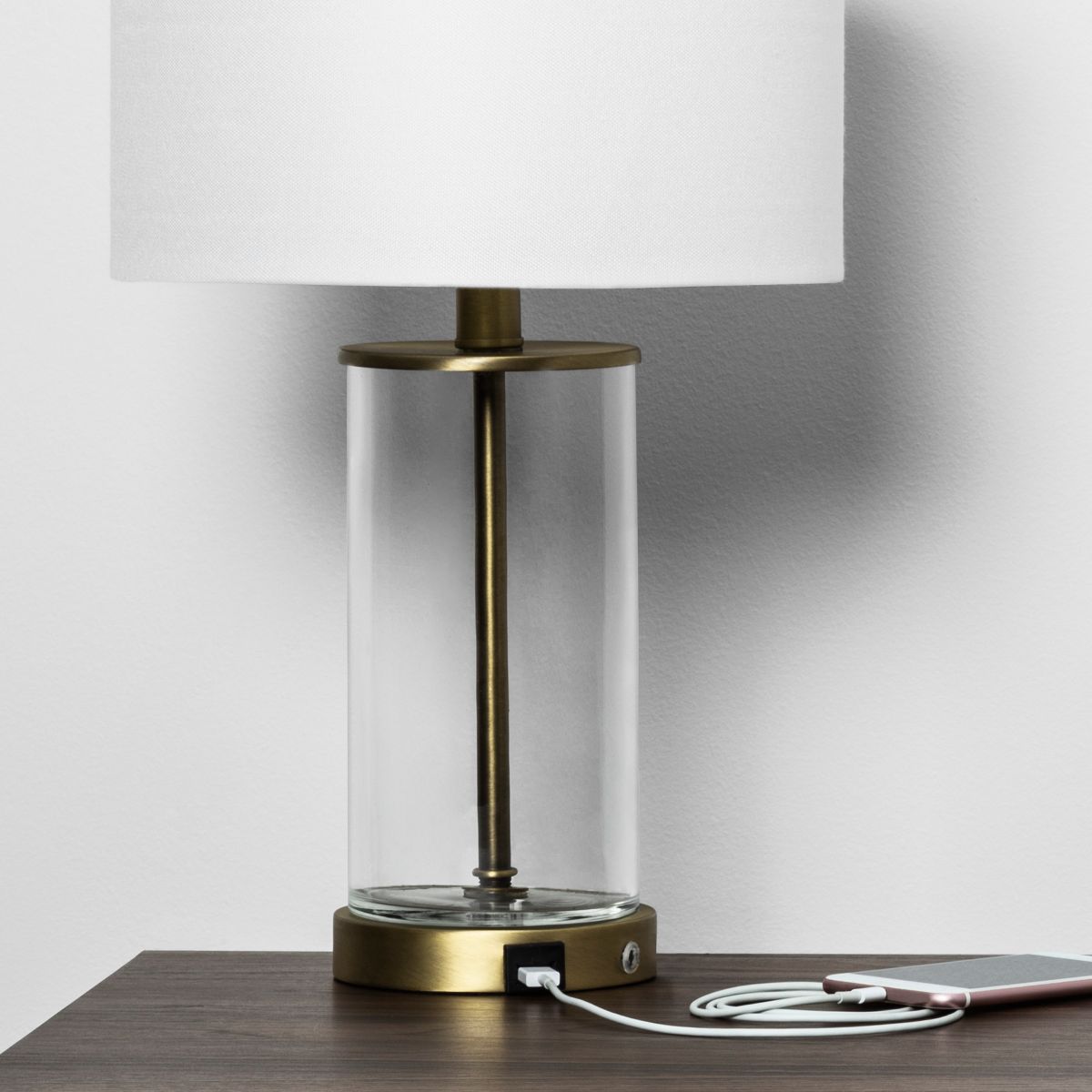 Fillable Accent with USB Table Lamp