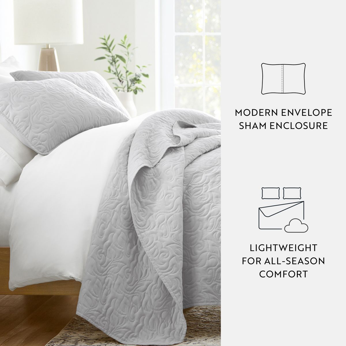 Stripes Floral and Diamonds Quilted Coverlet Set