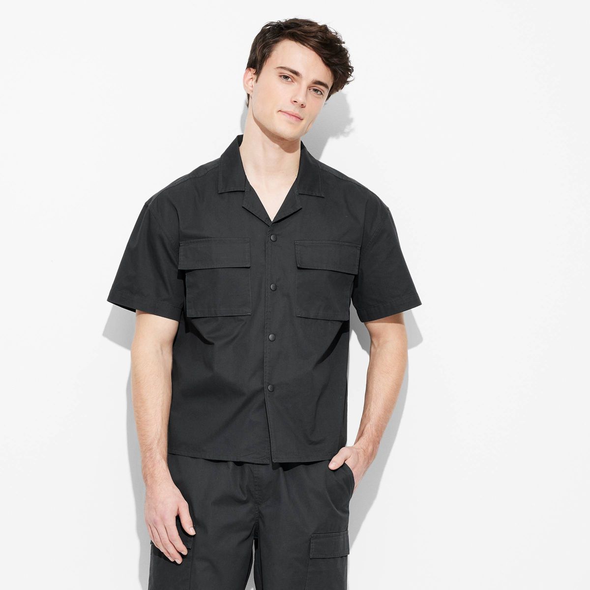 Camicia utility a maniche corte da uomo