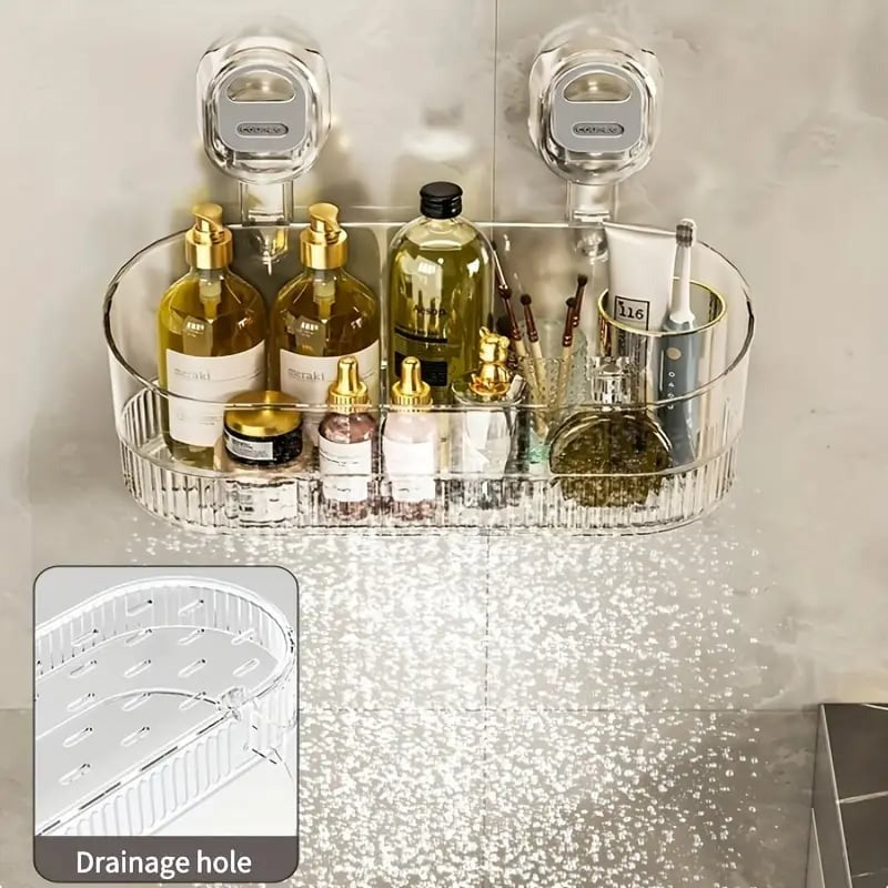 Contenitore da bagno con ventosa senza foratura