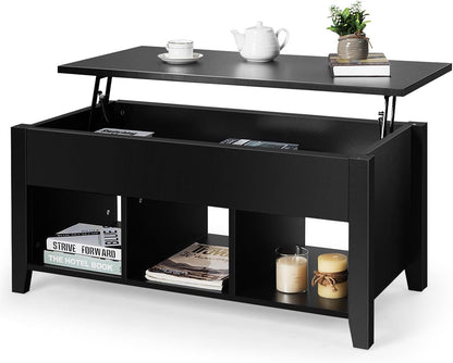 C-Tavolino da caffè con piano sollevabile e contenitore nascosto