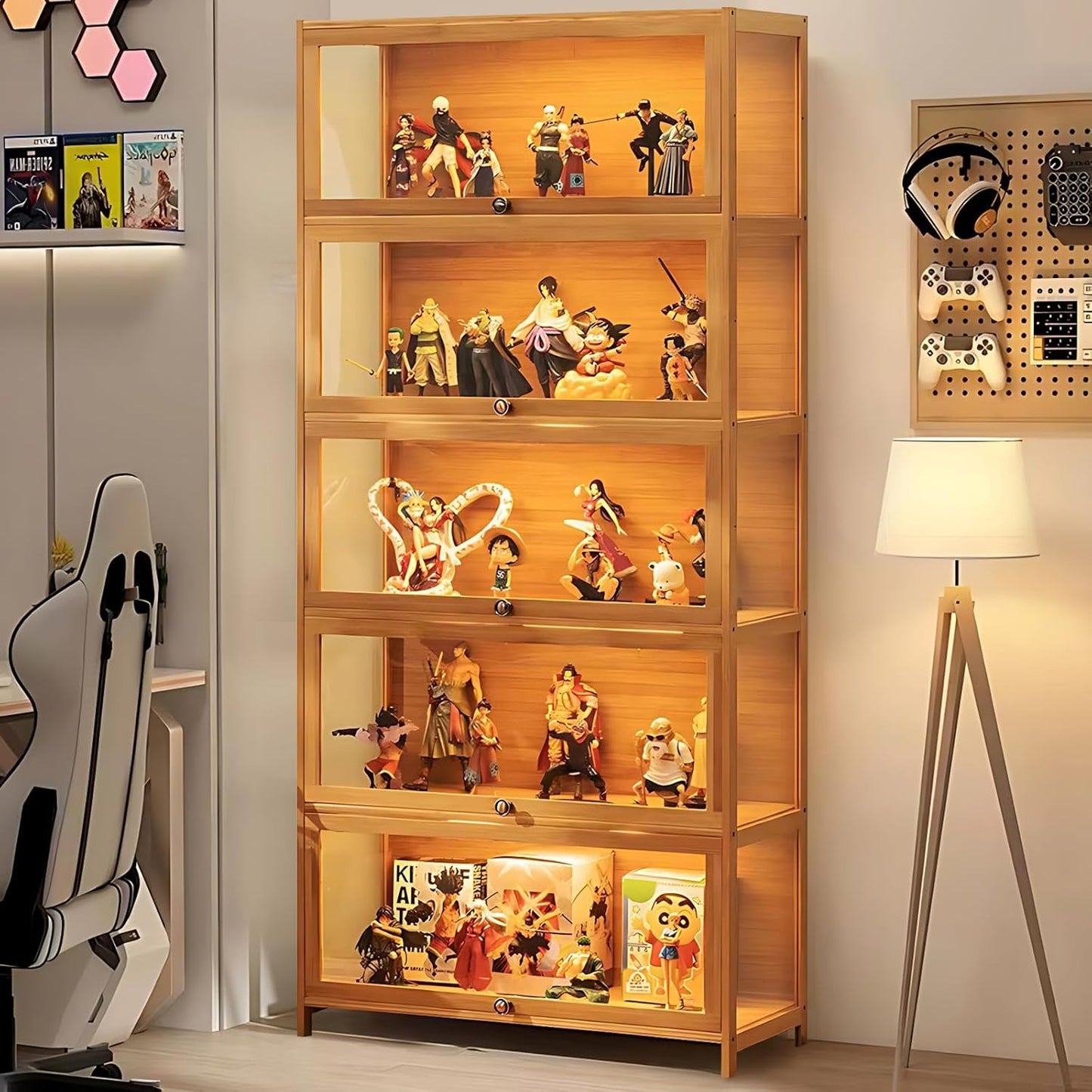 A-Vitrinekast met 5 planken 📚✨ en deur van acrylglas