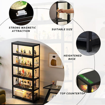 A-Vitrinekast met 5 planken 📚✨ en deur van acrylglas