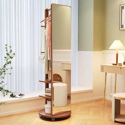 Spiegel Intero in massief hout met wielen en planken