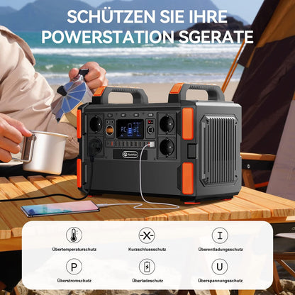 🔋 Power Station Portatile 1000W | 1048Wh ⚡️ Campeggio & Emergenze