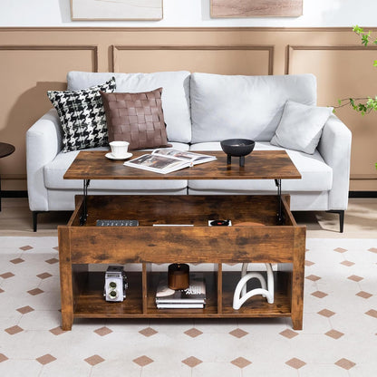 C-Tavolino da caffè con piano sollevabile e contenitore nascosto