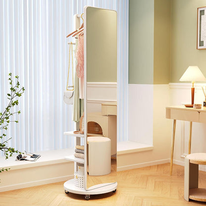 Spiegel Intero in massief hout met wielen en planken