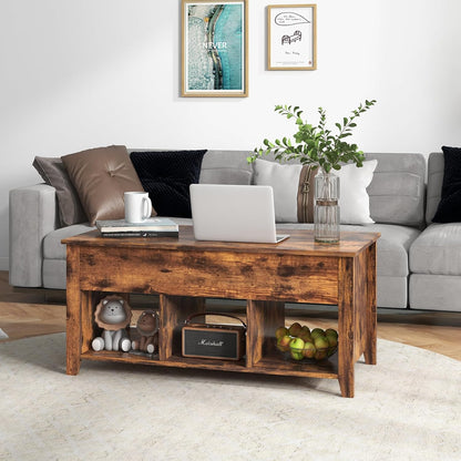 C-Tavolino da caffè con piano sollevabile e contenitore nascosto