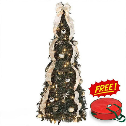 Albero di Natale pop-up dorato e argentato (sacchetto per riporlo incluso)