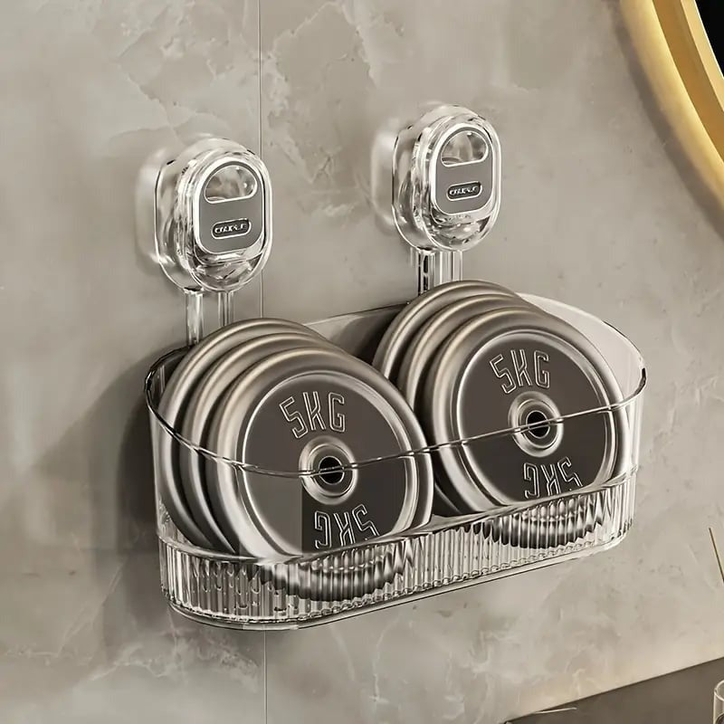 Contenitore da bagno con ventosa senza foratura