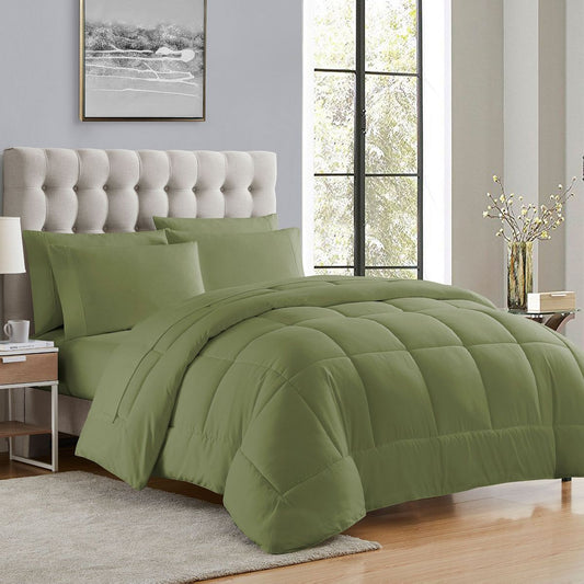 All Season Bed-in-A-Bag Solid Color Comforter & Sheet Set