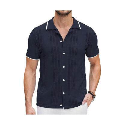 Camicia da uomo in maglia con bottoni