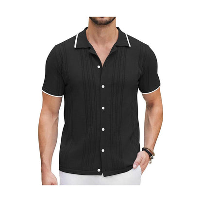 Camicia da uomo in maglia con bottoni