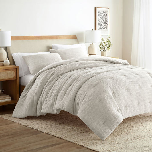 Waffle Textured Comforter Set All Season